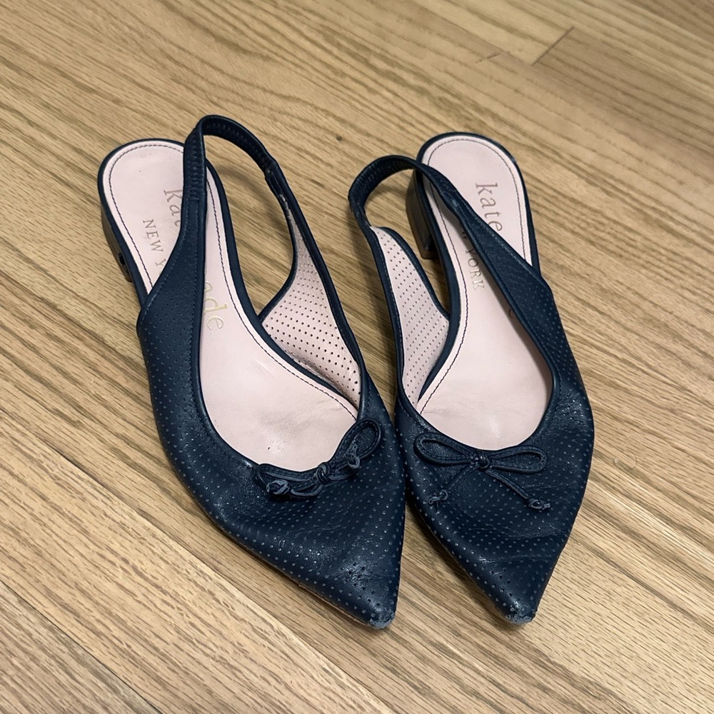 Kate Spade Veronica Navy Slingback Flats